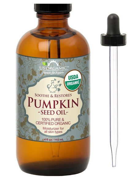 US Organic Pumpkin Seed Oil, 100% Pure Certified USDA Organic, 4 oz bottle