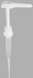 White one gallon bottle industrial pump dispenser on gray background